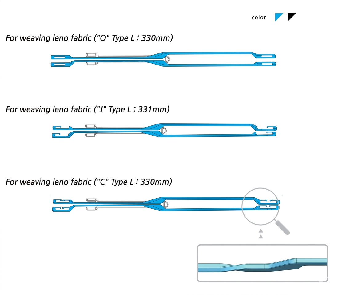 Negentec Leno Heald V Heald for Leno Weaving Machines